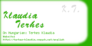 klaudia terhes business card